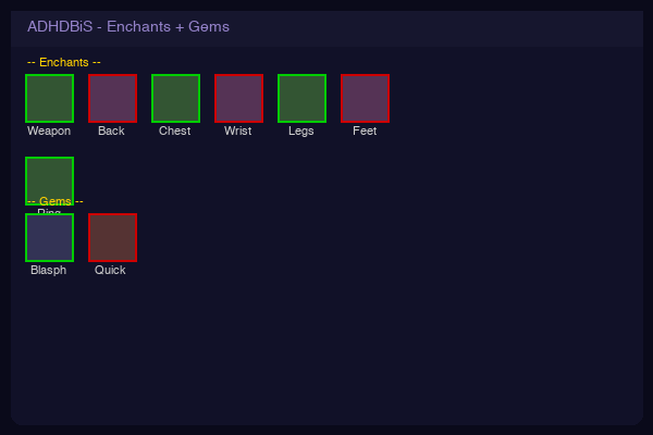 Grid View - Enchants and gems