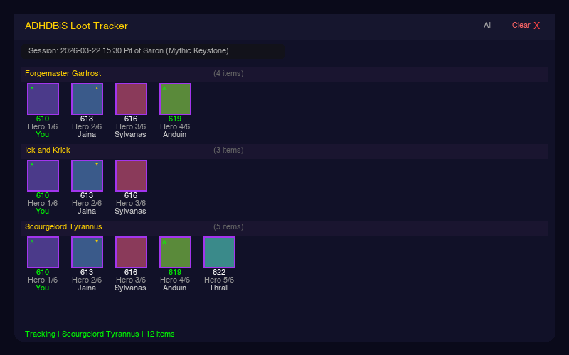 Loot Tracker - Real-time dungeon loot tracking